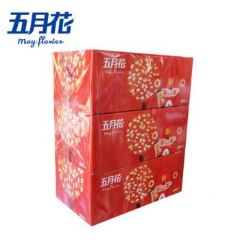 商用-五月花A19613S喜慶版盒裝面紙-200抽(小財(cái)神)